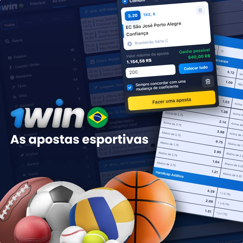Apostas esportivas no 1win Brasil